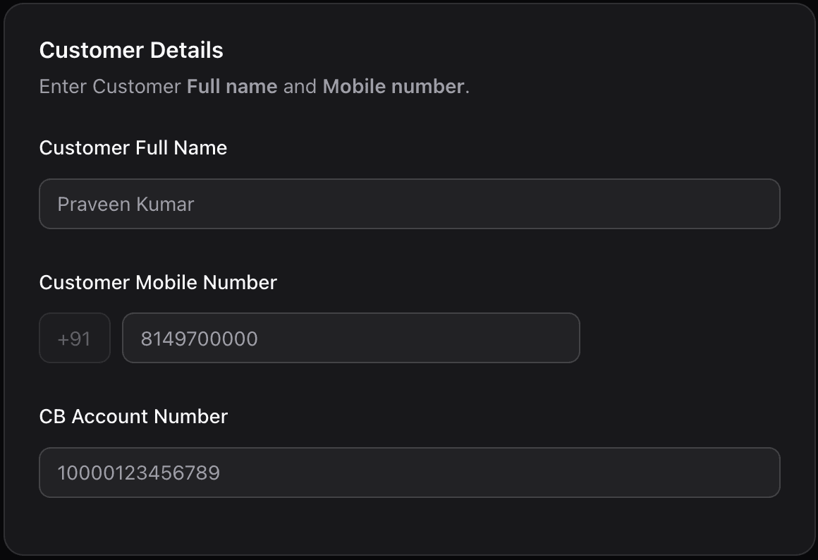 Customer details without friction